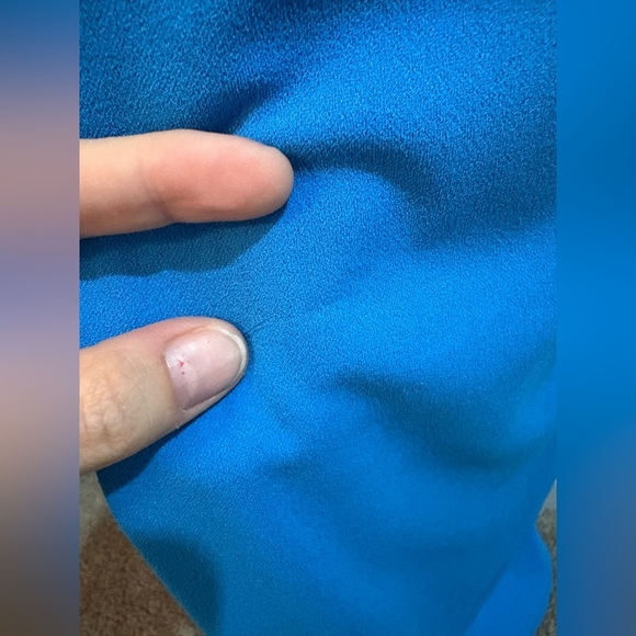 Lulus Blue Sleeveless Column Maxi Dress. Size Small. NWOT. Tiny run on bottom. - Picture 6 of 7